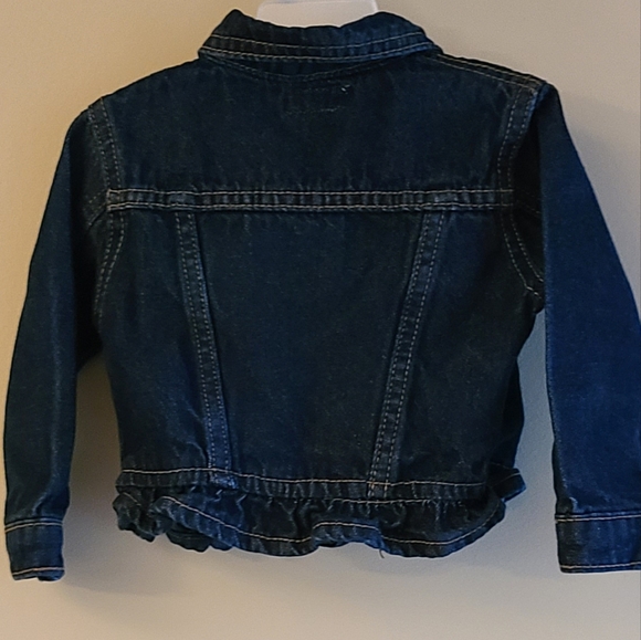 BCBG Girls dark denim jacket with ruffle hem - Picture 2 of 4